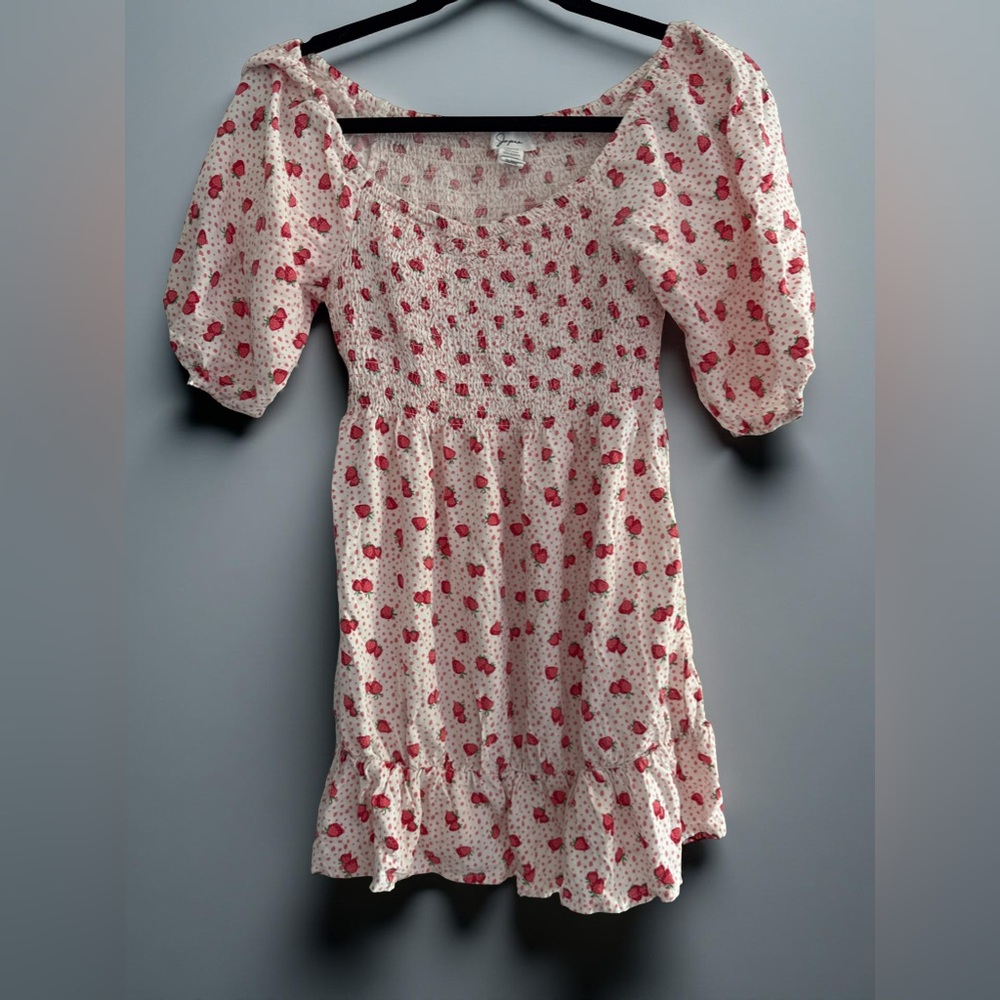 Japna Red, White and Pink Strawberry Mini Dress